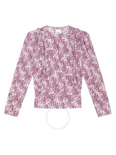 Isabel Marant Ladies Pink Zarga Chiffon Fabric Blouse, Brand Size 34 (US Size 0) - ISABEL MARANT - BALAAN 1