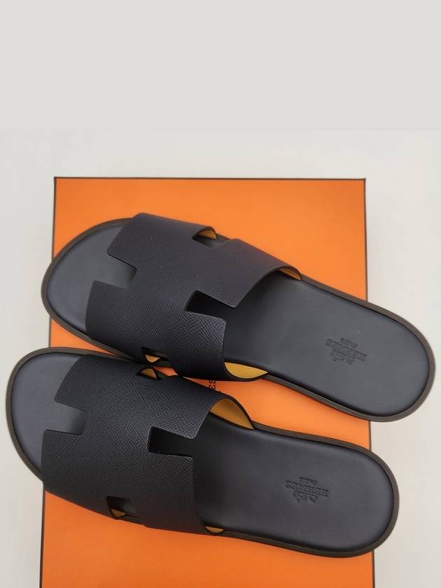 Izmir Leather Slippers Marine Brown - HERMES - BALAAN 5