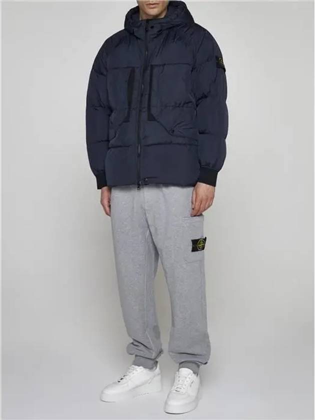 Garment Dyed Crinkle Reps Recycled Nylon Hoodie Padding Navy - STONE ISLAND - BALAAN 3