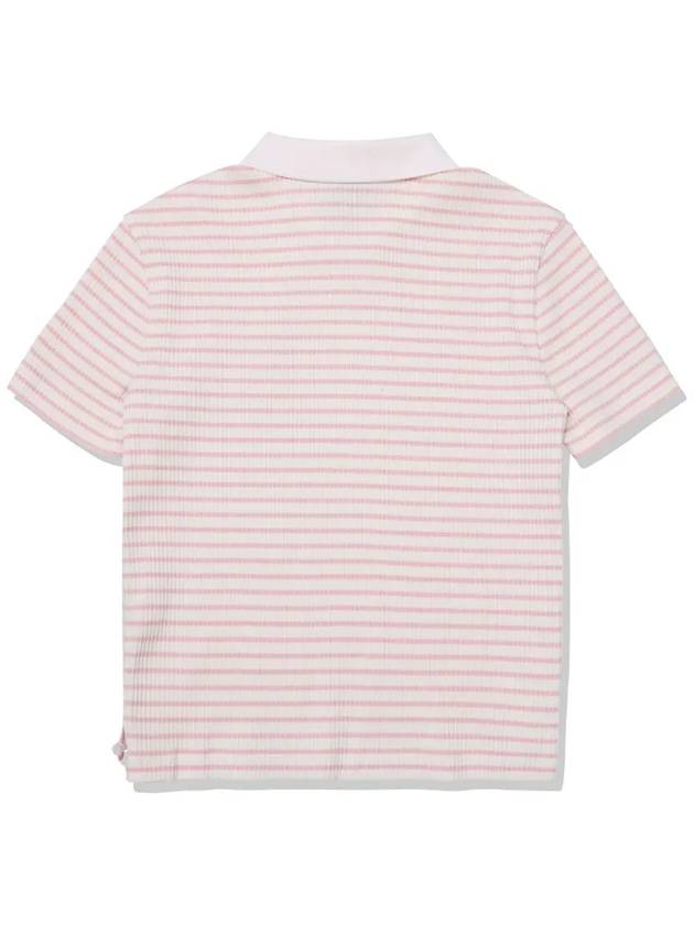 Striped Shirring Pocket Collar T-Shirt Women CORAL - 20THHOLE - BALAAN 4