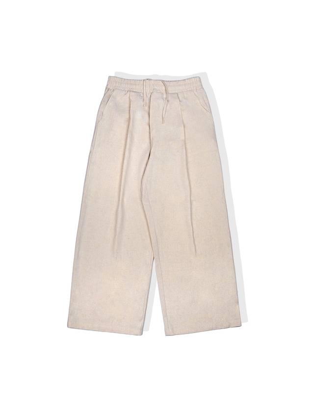 Overfit Wide One Tuck Linen Pants Beige - FOREEDCLUB - BALAAN 2