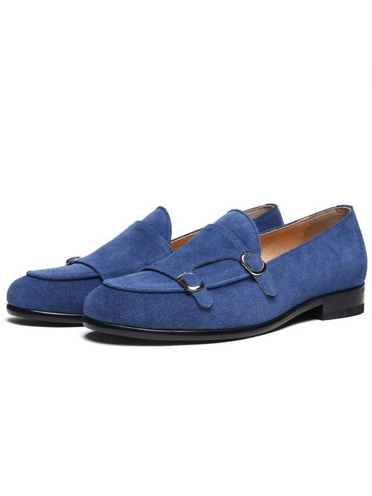 Chico Suede Double Monk Strap Navy - FLAP'F - BALAAN 2