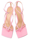 Stretch Leather Sandal Heels Pink - BOTTEGA VENETA - BALAAN.