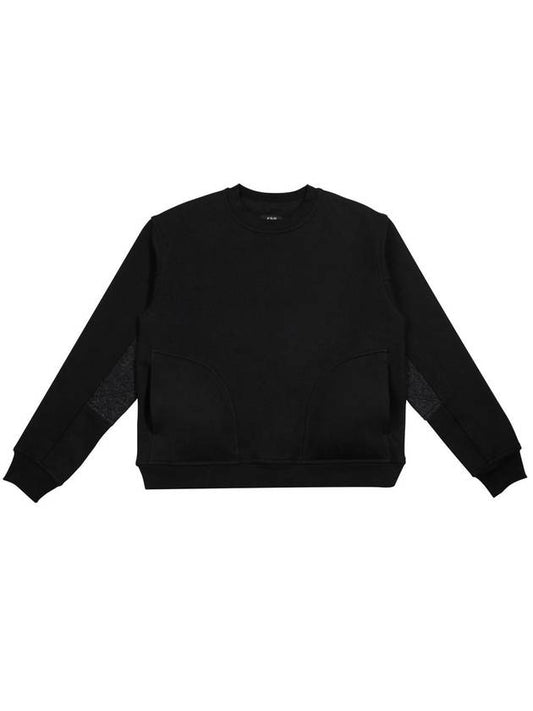 University Circle Wool Patch Sweatshirt Black MSSP2088 - IFELSE - BALAAN 1