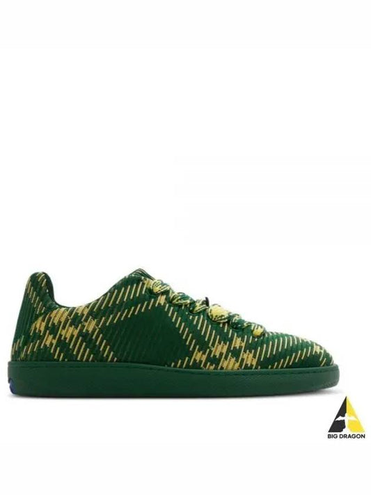 Check Square Toe Low Top Sneakers Green - BURBERRY - BALAAN 2