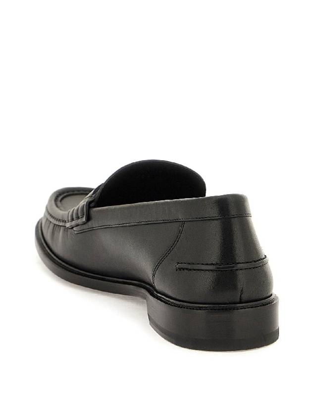 FF Square Leather Loafers Black - FENDI - BALAAN 4