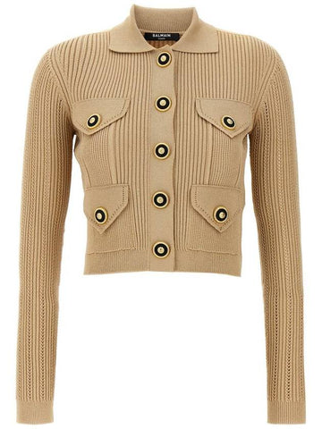 Balmain Ribbed Cardigan - BALMAIN - BALAAN 1