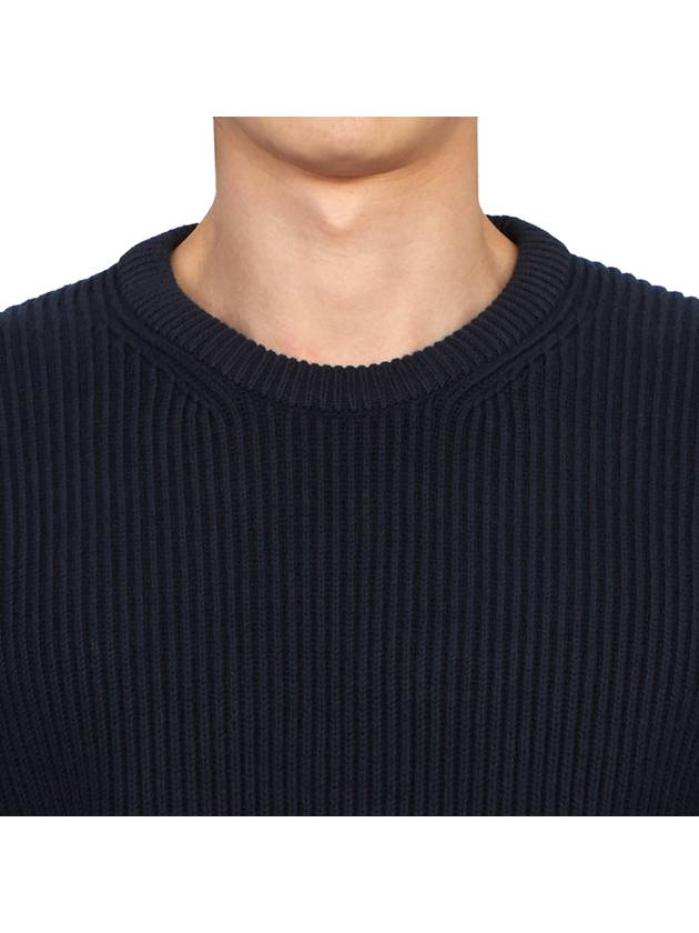 Men's Lens Detail Crew Neck Knit Top Navy - CP COMPANY - BALAAN 6