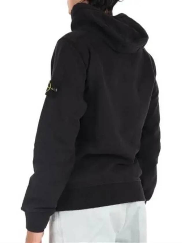 Wappen Patch Cotton Fleece Hoodie Black - STONE ISLAND - BALAAN 5