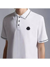 Men's Logo Patch Cotton Short Sleeve Polo Shirt Optical White - MONCLER - BALAAN 8