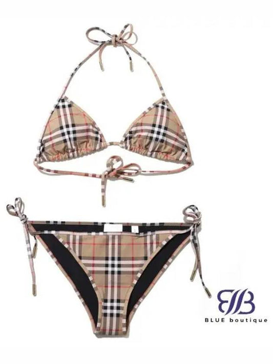 Women's Vintage Check Triangle Bikini Archives Beige - BURBERRY - BALAAN 2