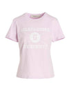 University Print Short Sleeve T-Shirt Pink - GOLDEN GOOSE - BALAAN 1