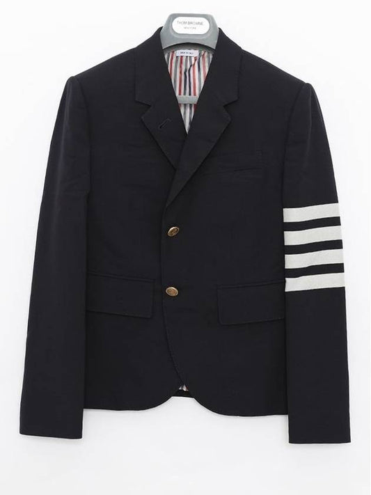 Plain Weave Suiting Classic 4 Bar Jacket Navy - THOM BROWNE - BALAAN 2