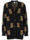 Monogram Motif Jacquard Wool Cardigan Black - BURBERRY - BALAAN 3