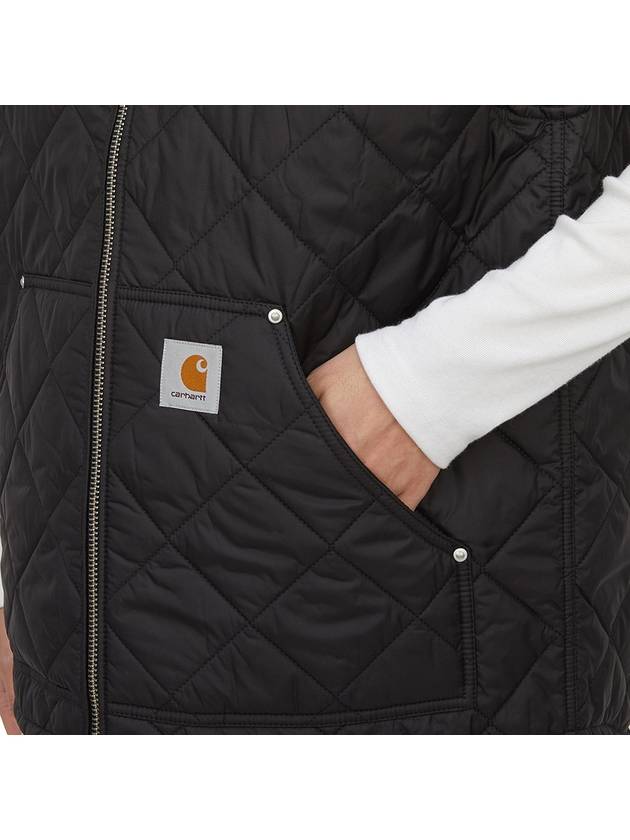 Myton Liner Diamond Quilt Zip-Up Vest Black - CARHARTT WIP - BALAAN 8