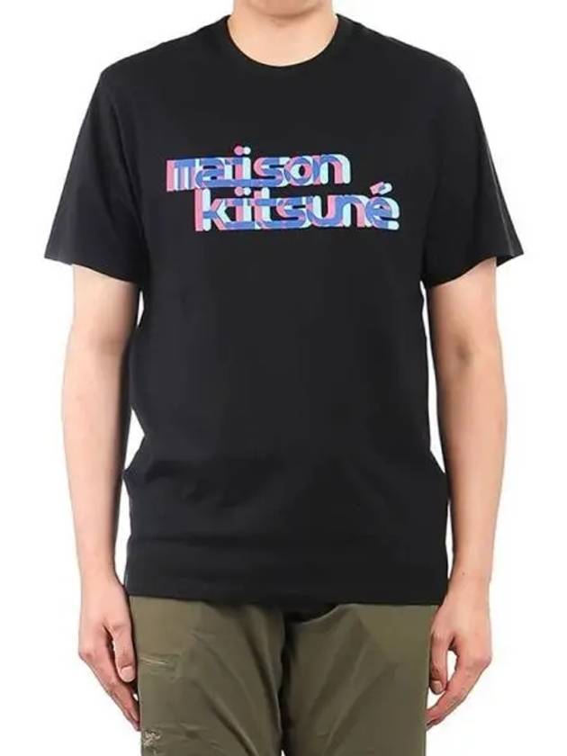 Men s Short Sleeve T Shirt HM00121KJ0008 BLACK 270869 - MAISON KITSUNE - BALAAN 1