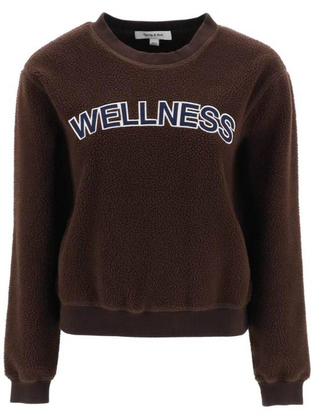 Sherpa Fleece Crew Neck Sweatshirt Brown - SPORTY & RICH - BALAAN 1