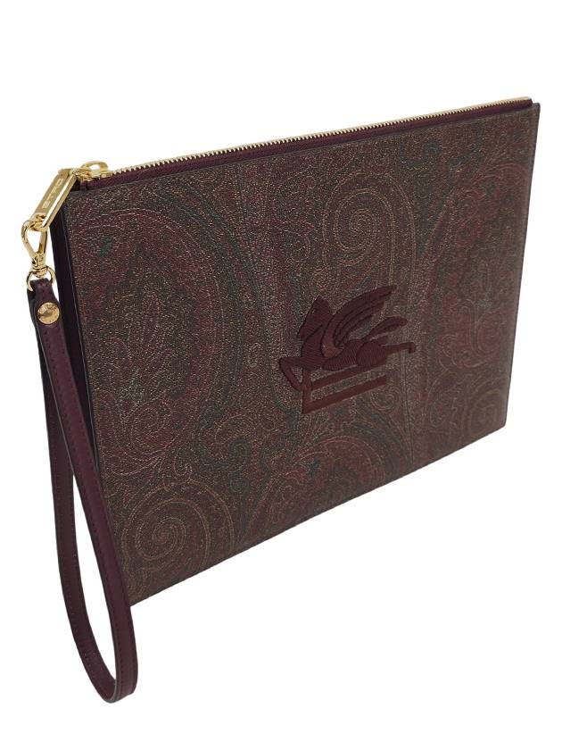 Paisley Embroidered Clutch Bag Brown - ETRO - BALAAN 4