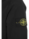 Waffen Patch Cotton Fleece Hoodie Black - STONE ISLAND - BALAAN 5