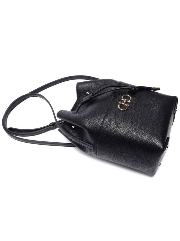 Gancini Mini Bucket Bag Black - SALVATORE FERRAGAMO - BALAAN 6