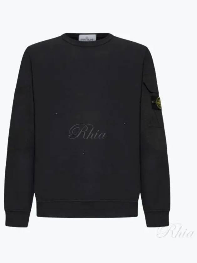 Brushed Organic Cotton Fleece Sweatshirt Grey - STONE ISLAND - BALAAN 2