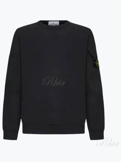 Brushed Organic Cotton Fleece Sweatshirt Grey - STONE ISLAND - BALAAN 2