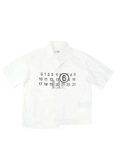 Number Logo Short Sleeve Shirt White - MAISON MARGIELA - BALAAN 2