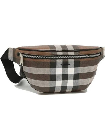 Checked Leather Bum Belt Bag Dark Birch Brown - BURBERRY - BALAAN 2