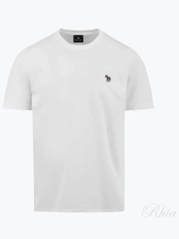 Zebra Logo Crew Neck Cotton Short Sleeve T-Shirt White - PAUL SMITH - BALAAN 2