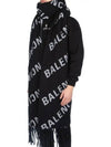 All-Over Logo Muffler Black - BALENCIAGA - BALAAN 8