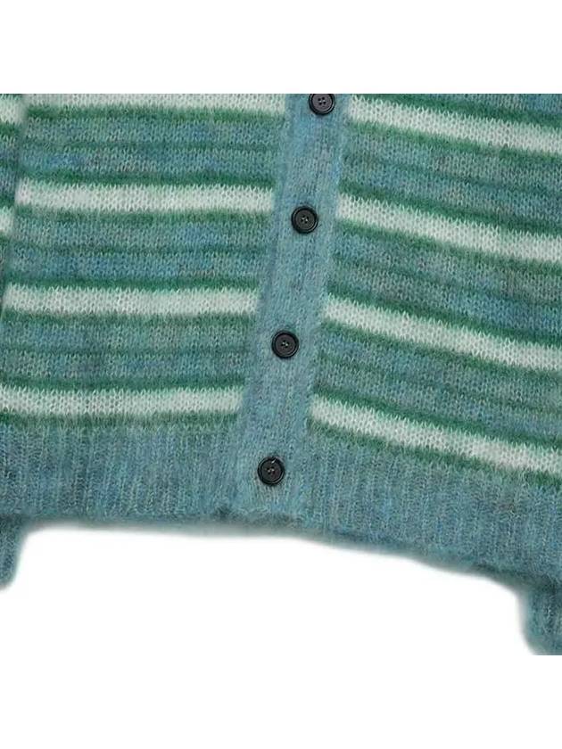 Striped Button Up Wool Cardigan Green - MARNI - BALAAN 5