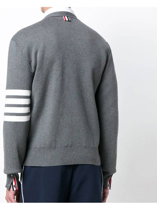 Milano Stitch 4-Bar Cardigan Medium Grey - THOM BROWNE - BALAAN 5