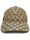 Original GG Web Supreme Canvas Baseball Ball Cap Beige Ebony - GUCCI - BALAAN 3