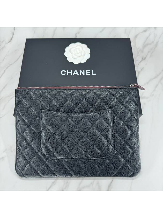 Classic New Medium Clutch Bag Caviar Silver A82545 - CHANEL - BALAAN 4