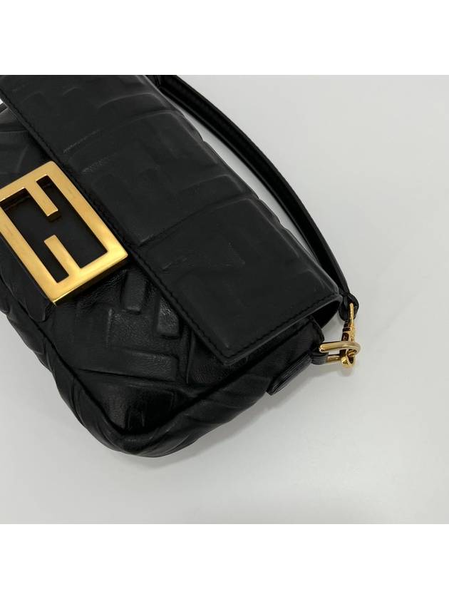 Mini Baguette Chain Cross Bag Black 8BS017 - FENDI - BALAAN 6