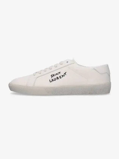 Court Classic SL/06 Embroidered Sneakers In Canvas And Leather Cream - SAINT LAURENT - BALAAN 2