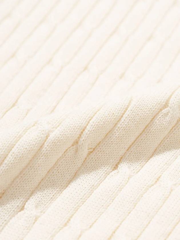 Cable half zip-up knit woman CREAM - 20THHOLE - BALAAN 5