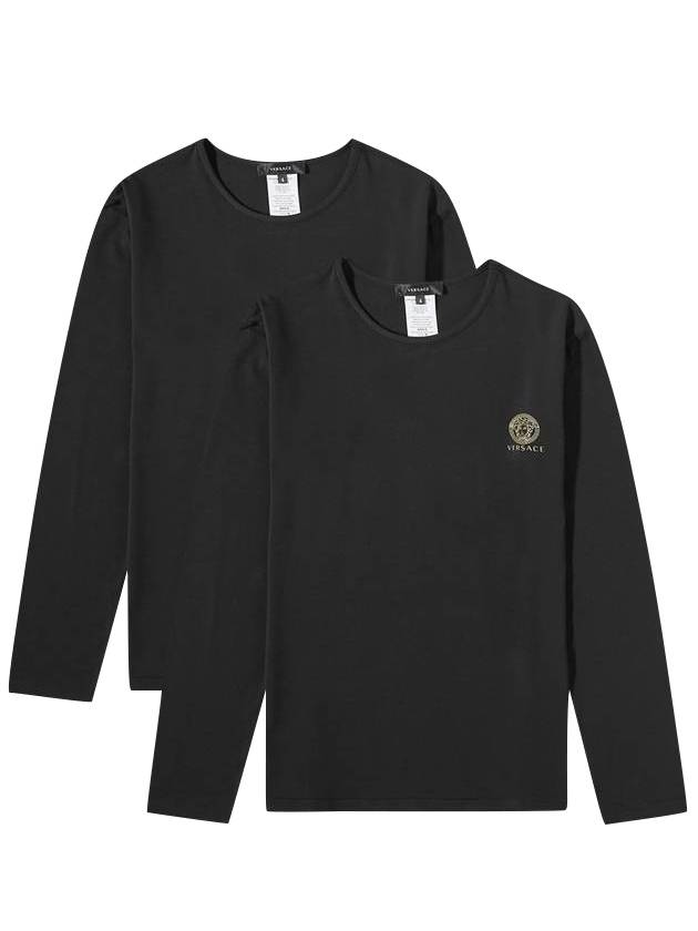 Men's Medusa Head Long Sleeve T-Shirt 2 Pack Black - VERSACE - BALAAN 1