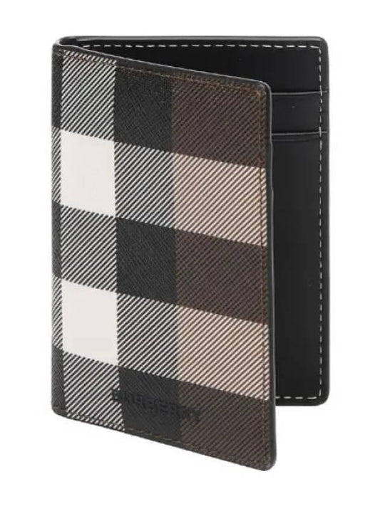 Check leather folding card case women s wallet - BURBERRY - BALAAN 1