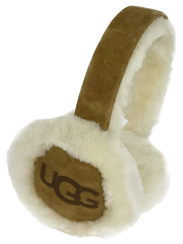 Embroidered Logo Fleece Earmuff Chestnut 18708 - UGG - BALAAN 2