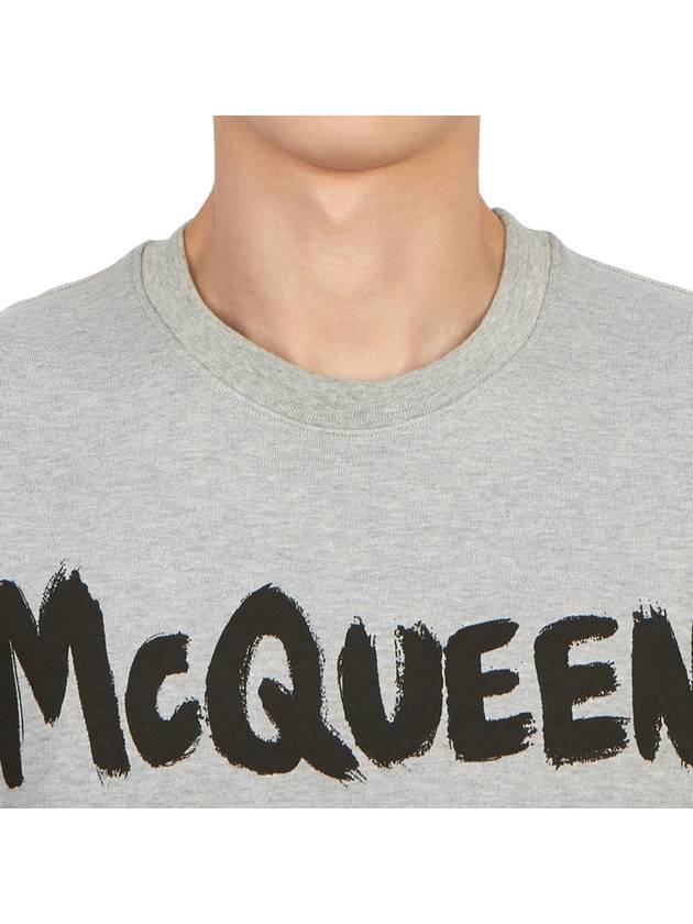 Graffiti Logo Sweatshirt Grey - ALEXANDER MCQUEEN - BALAAN 7