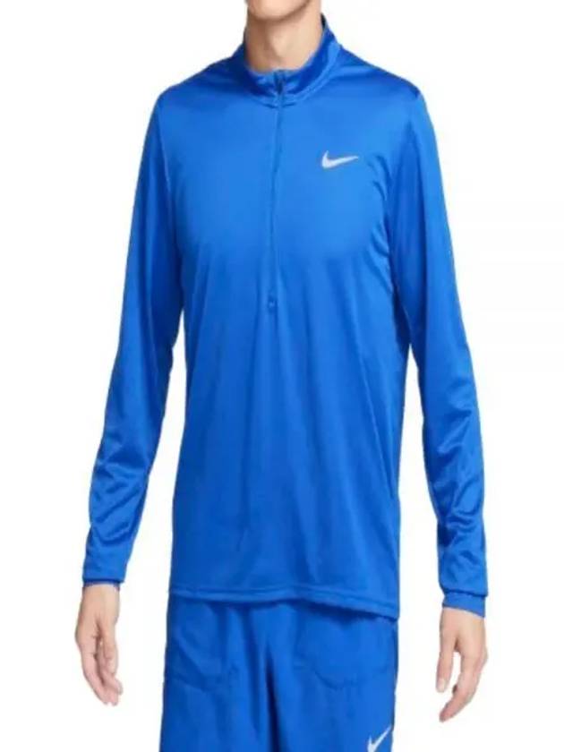 Men's Dry Fit Pacer Half Zip Long Sleeves T Shirt Blue - NIKE - BALAAN 2