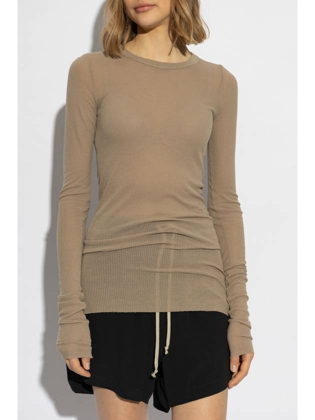 Rick Owens Ribbed Top Rib, Women's, Beige - RICK OWENS - BALAAN 3