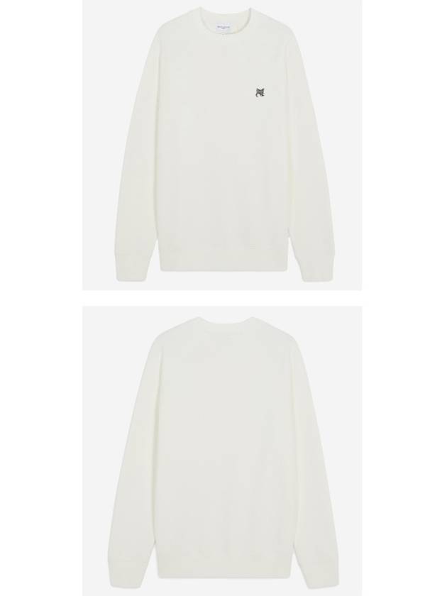 Grey Fox Head Patch Classic Sweatshirt White - MAISON KITSUNE - BALAAN 5