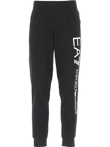 Men's Logo Cotton Track Pants Black - EMPORIO ARMANI - BALAAN 1