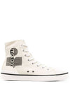 Benkeenh Logo Print High-Top Sneakers Chalk - ISABEL MARANT - BALAAN 1