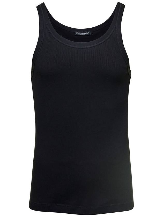 Ribbed Knit Tank Sleeveless Black - DOLCE&GABBANA - BALAAN 2