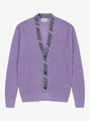 Waffle Knit Cardigan Lilac STAR20025LLC - ARIES - BALAAN 1