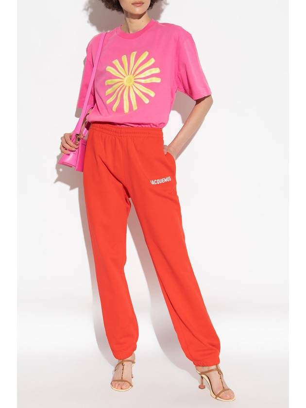 Le Jogging Signature Logo Printed Track Pants Red - JACQUEMUS - BALAAN 3