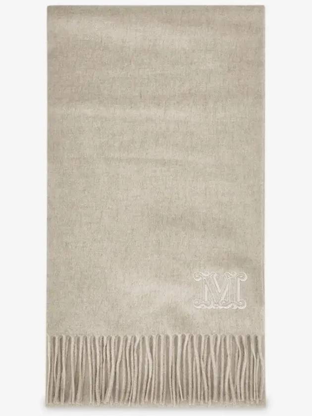 Wsdalia Logo Fringe Cashmere Muffler Beige - MAX MARA - BALAAN 3